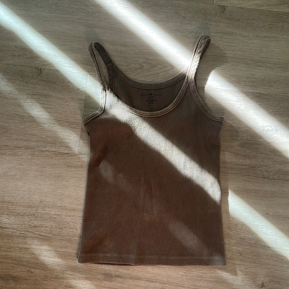 Brandy Melville Distressed Brown Tank